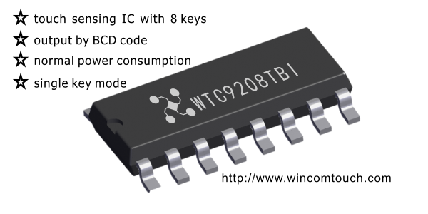 WTC9208BSI---8鍵BCD輸出電容式觸摸IC