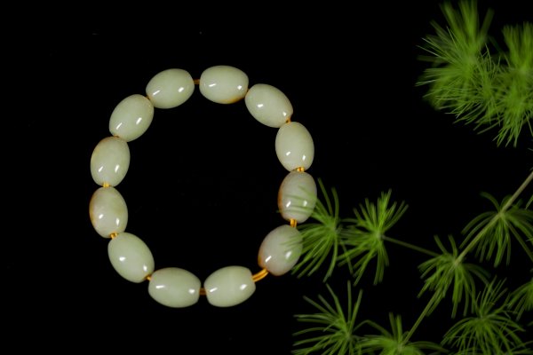 和田玉黃白手鏈