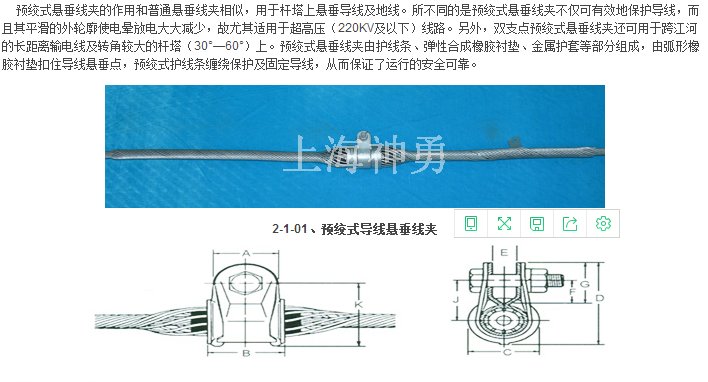 预绞丝悬垂线夹