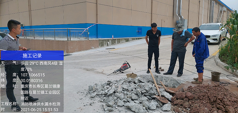 重庆长寿区储备粮公司消防喷淋供水漏水检测案例