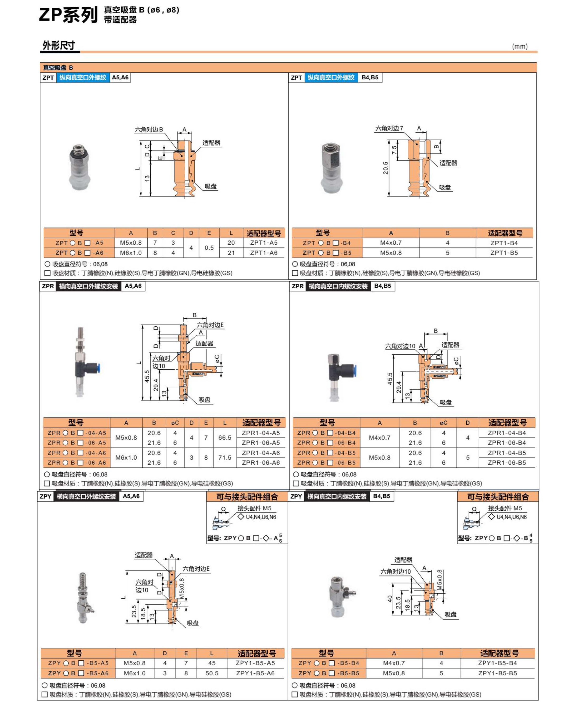 ZP 系列 真空吸盤