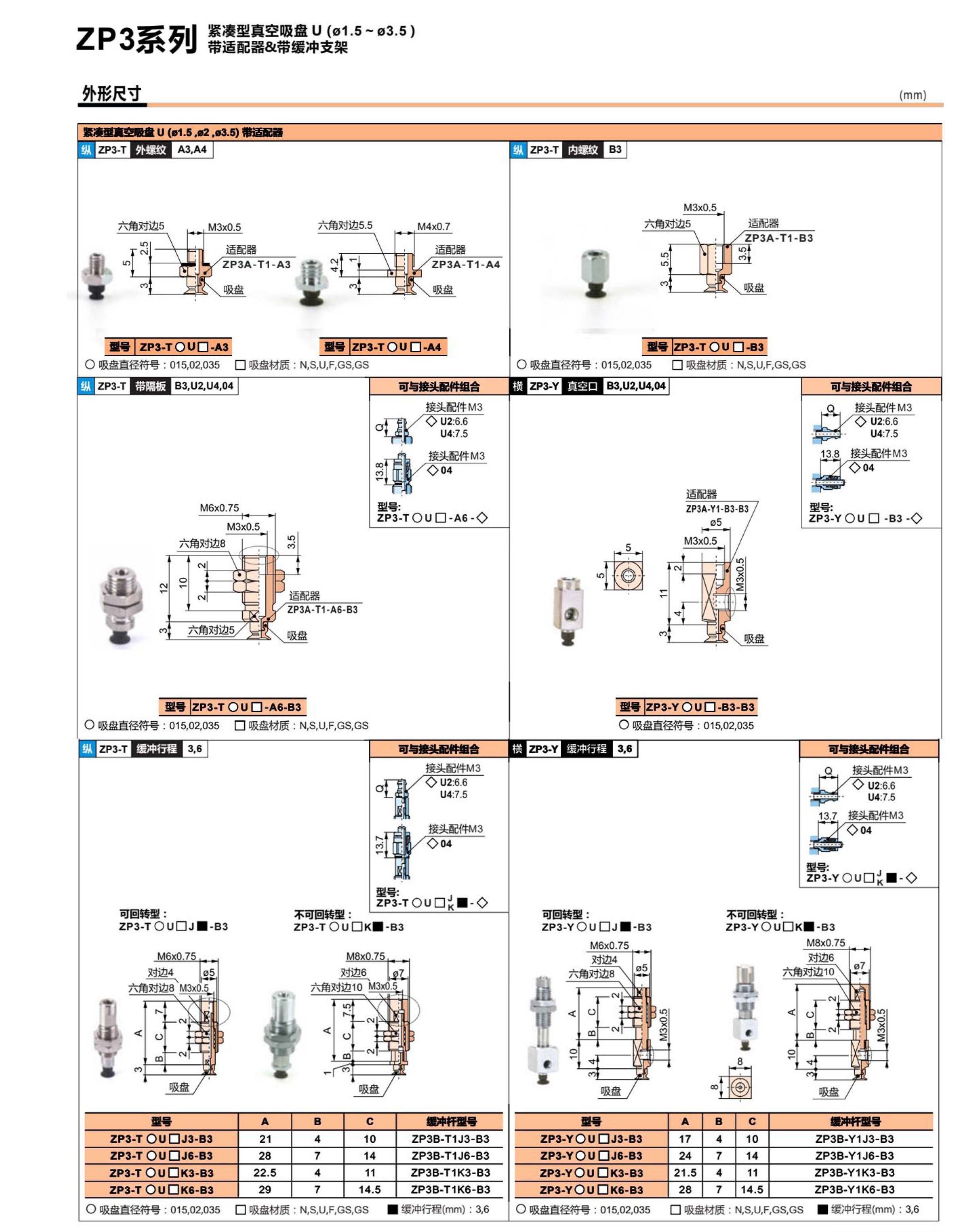 ZP3 系列 真空吸盤