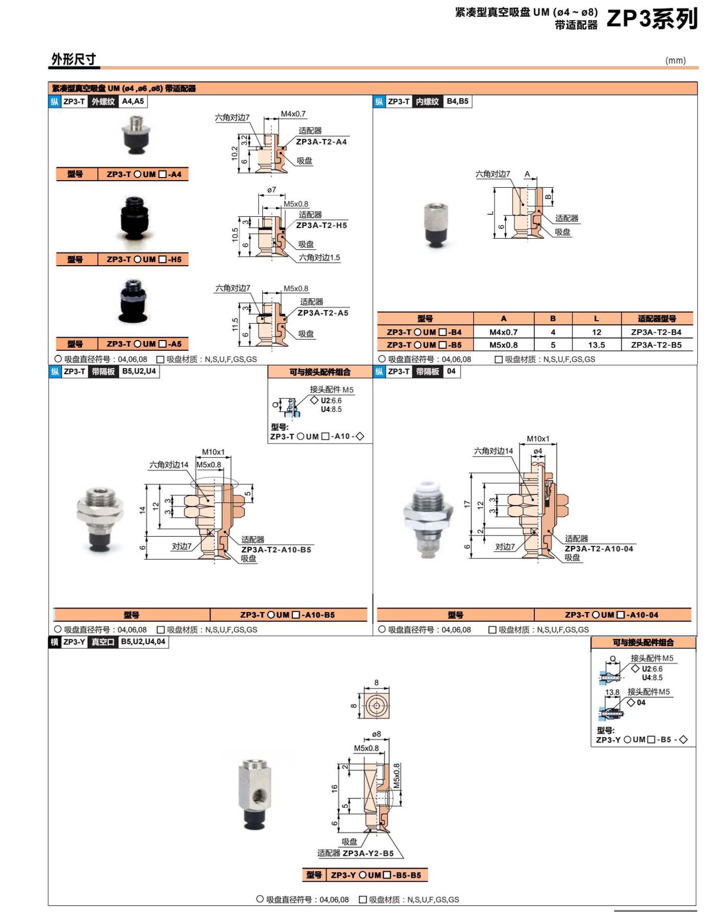 ZP3 系列 真空吸盤