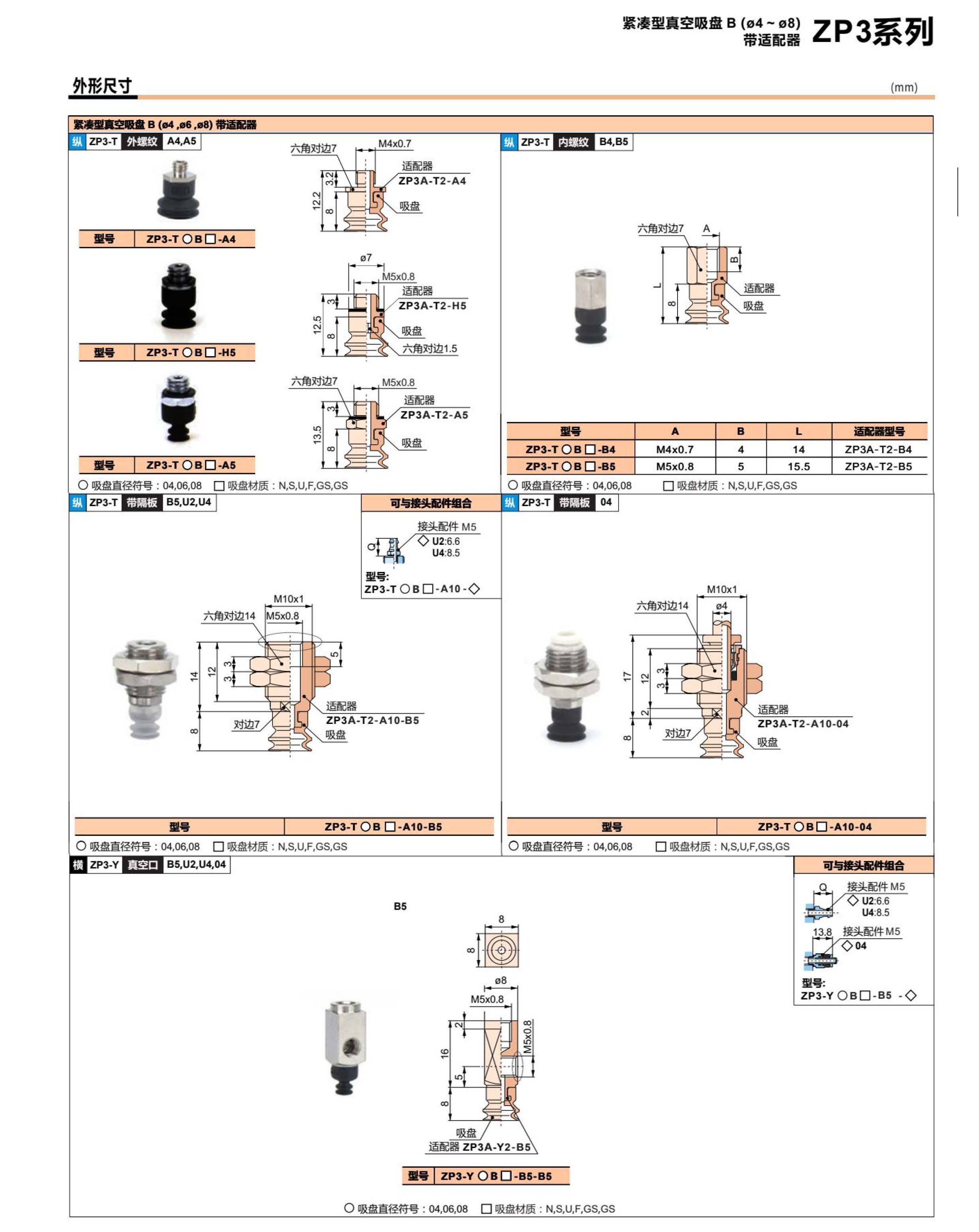 ZP3 系列 真空吸盤