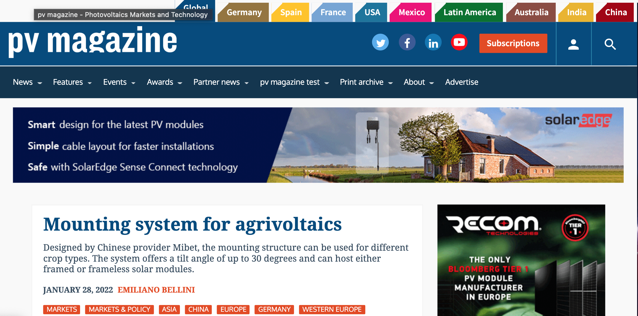 上海善晷文化傳播有限公司完成了邁貝特新能源有限公司的光伏產品新聞稿翻譯項目