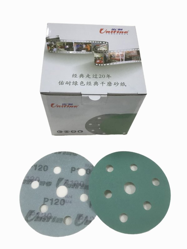 佑耐綠色圓形干磨砂紙（5寸、6寸）