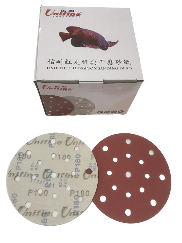 佑耐紅龍圓形干磨砂紙（5寸、6寸）