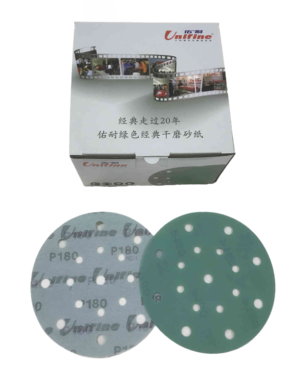 佑耐綠色圓形干磨砂紙（5寸、6寸）