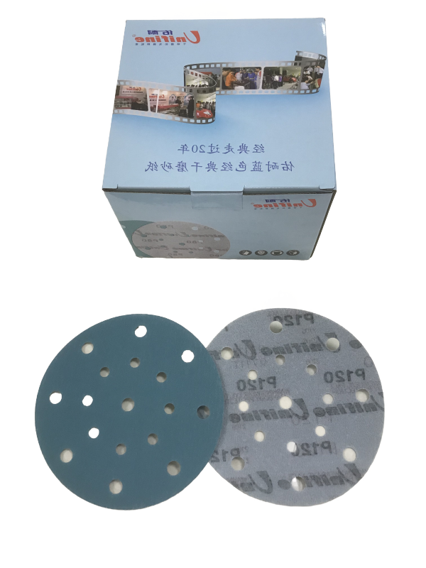 佑耐藍色圓形干磨砂紙（5寸、6寸）