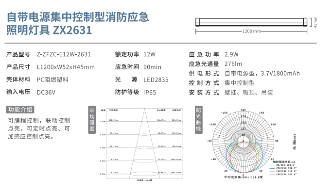 自帶電源集中控制型消防應(yīng)急照明燈具 ZX2631