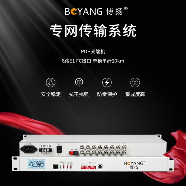 BY-P8E1 PDH光端機(jī)8路E1 8路2M光端機(jī)