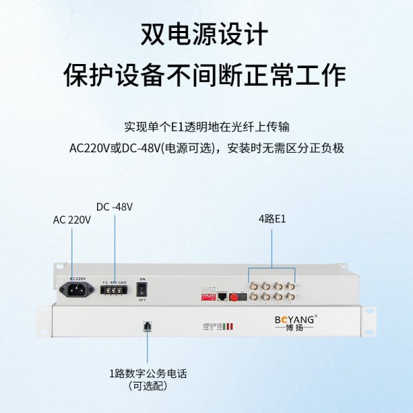 PDH光端機(jī) 4路E1 4路2M光端機(jī) 單模單纖60km