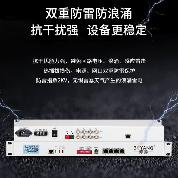 BY-4E1-4E 多功能多業(yè)務(wù)PDH光端機(jī)4E1 4路2M+4路以太網(wǎng) FC單纖20公里 