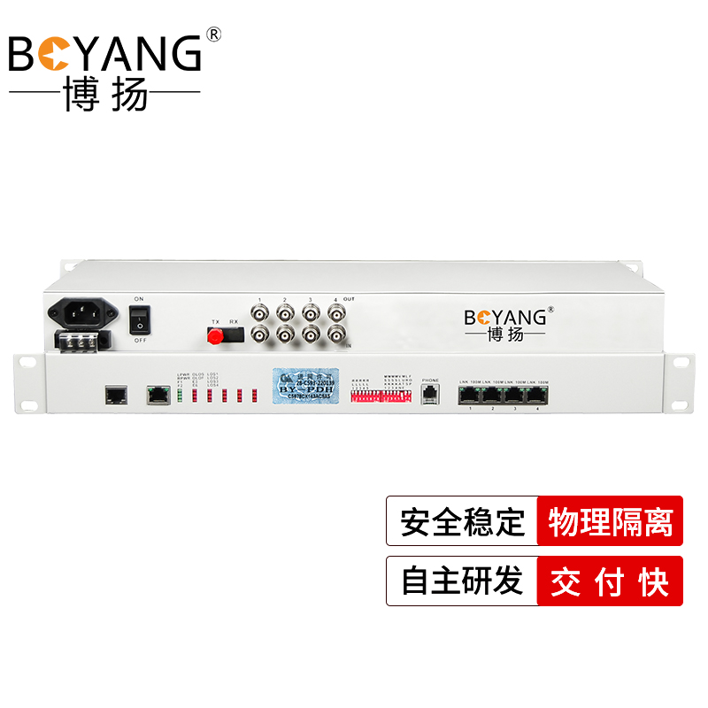 BY-4E1-4EV PDH光端機(jī)4E1 4路2M+4路以太網(wǎng)帶物理隔離