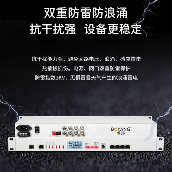 BY-4E1-4EV PDH光端機(jī)4E1 4路2M+4路以太網(wǎng)帶物理隔離