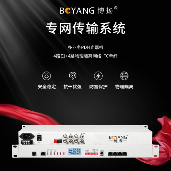 BY-4E1-4EV PDH光端機(jī)4E1 4路2M+4路以太網(wǎng)帶物理隔離
