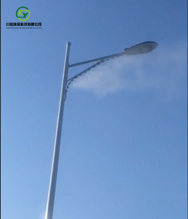 路灯杆喷雾系统案例