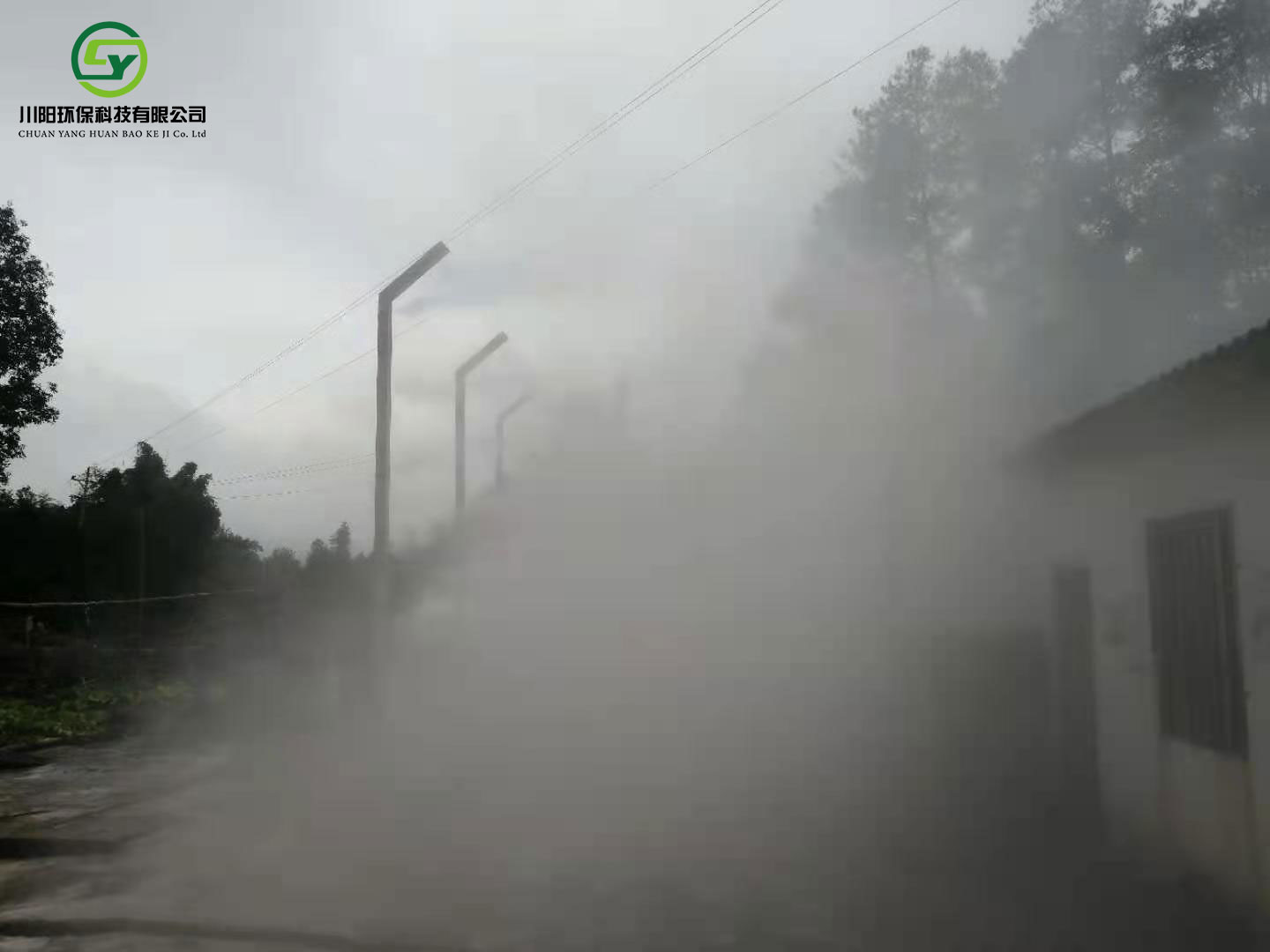 立柱车辆消毒通道案例