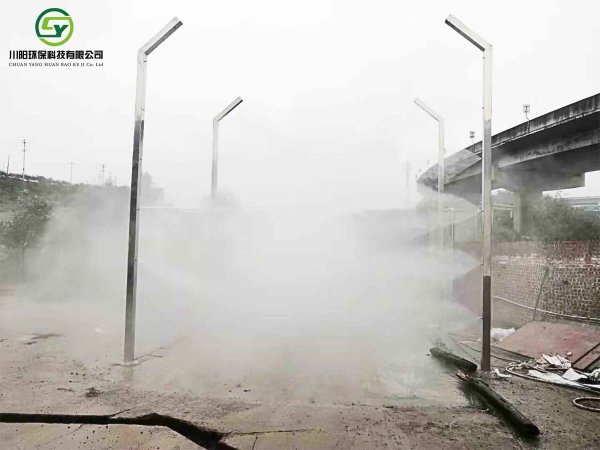 立柱车辆消毒通道案例