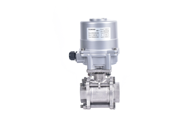 电动三片式内丝球阀