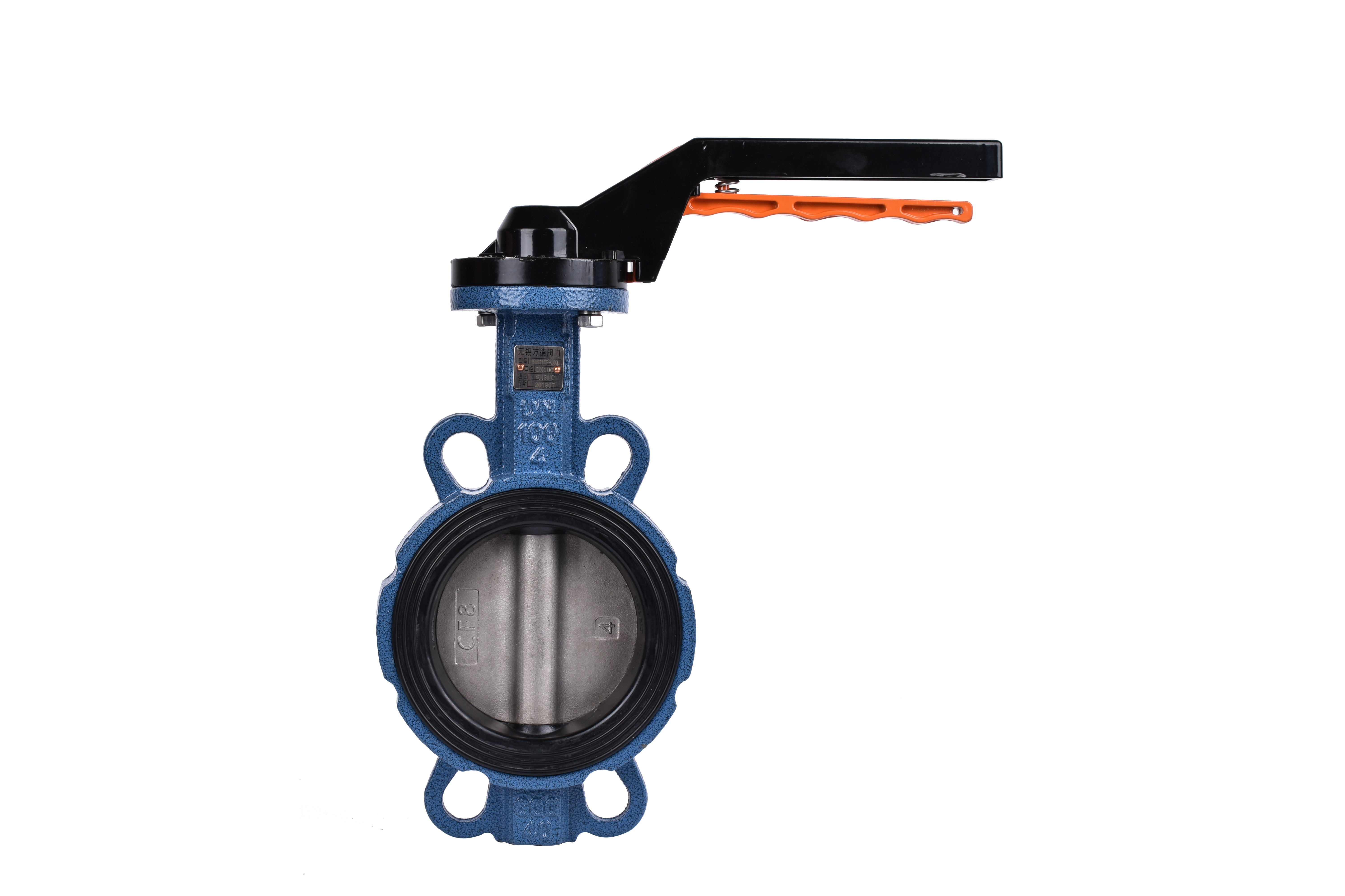 球墨铸铁手柄对夹蝶阀