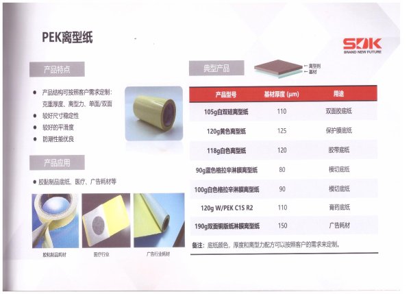 PEK離型紙-OCA光學(xué)離型膜
