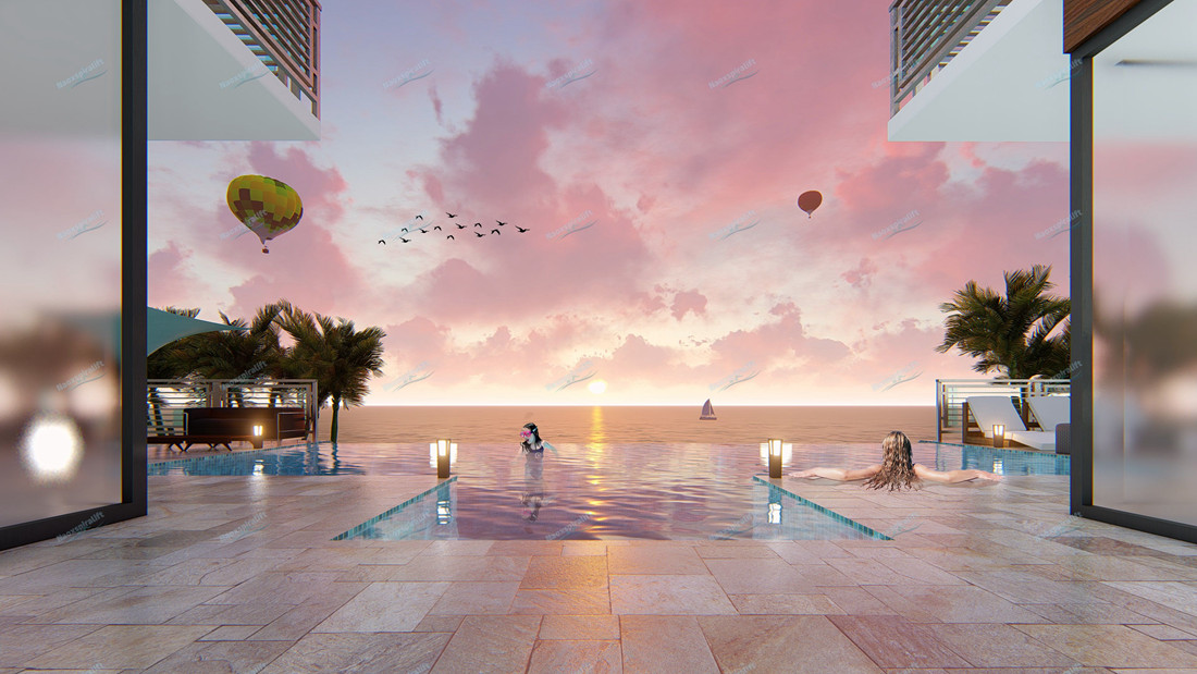 商業戶外升降泳池