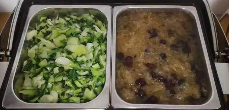 炸香蕉+茶干絲炒黃豆芽