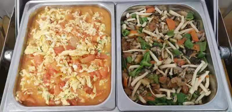 炸香蕉+茶干絲炒黃豆芽