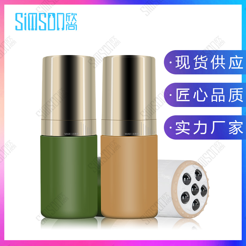 電鍍蓋六滾珠T型刮痧按摩瓶