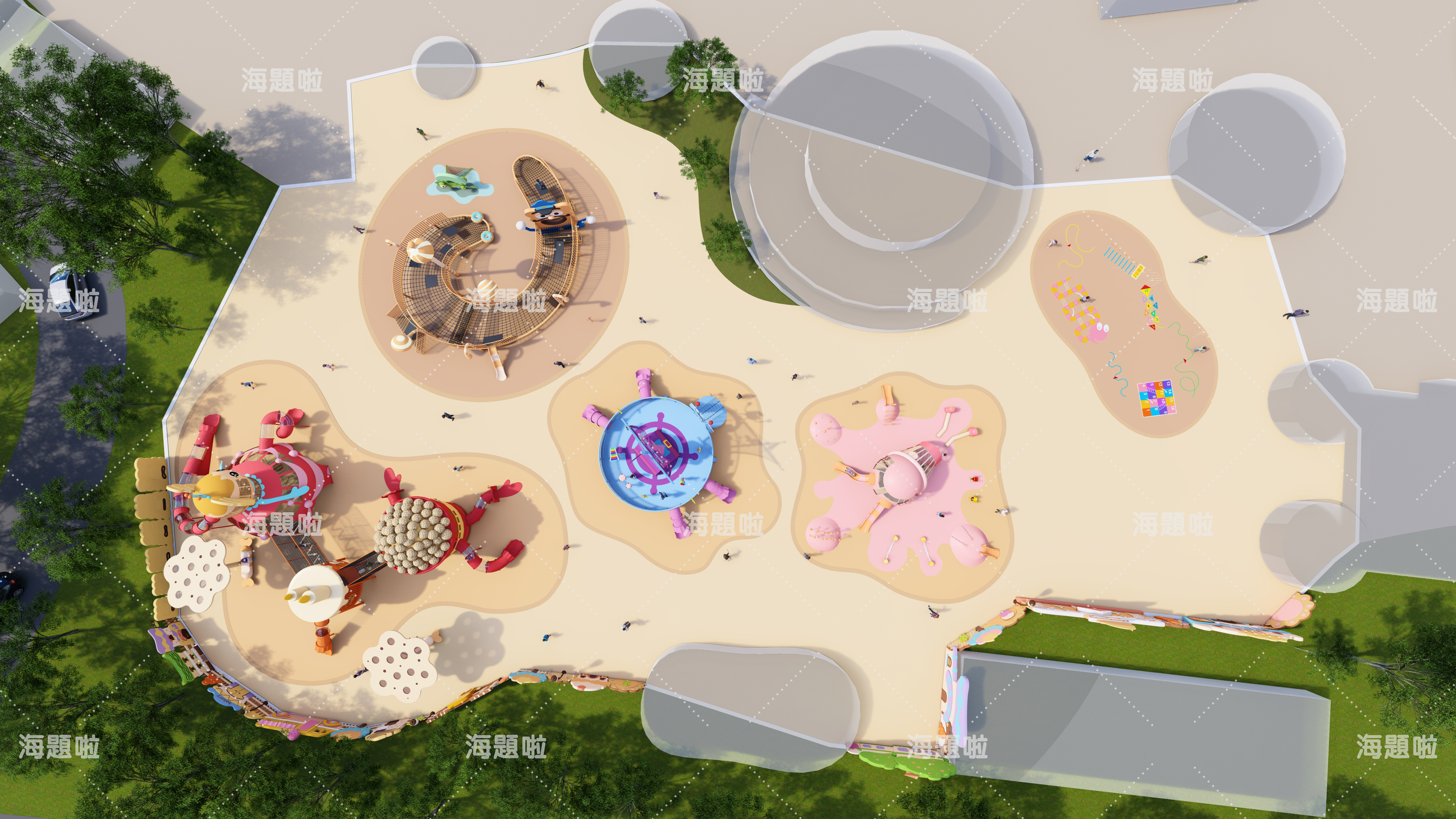 北京歡樂谷餅干小鎮無動力主題樂園