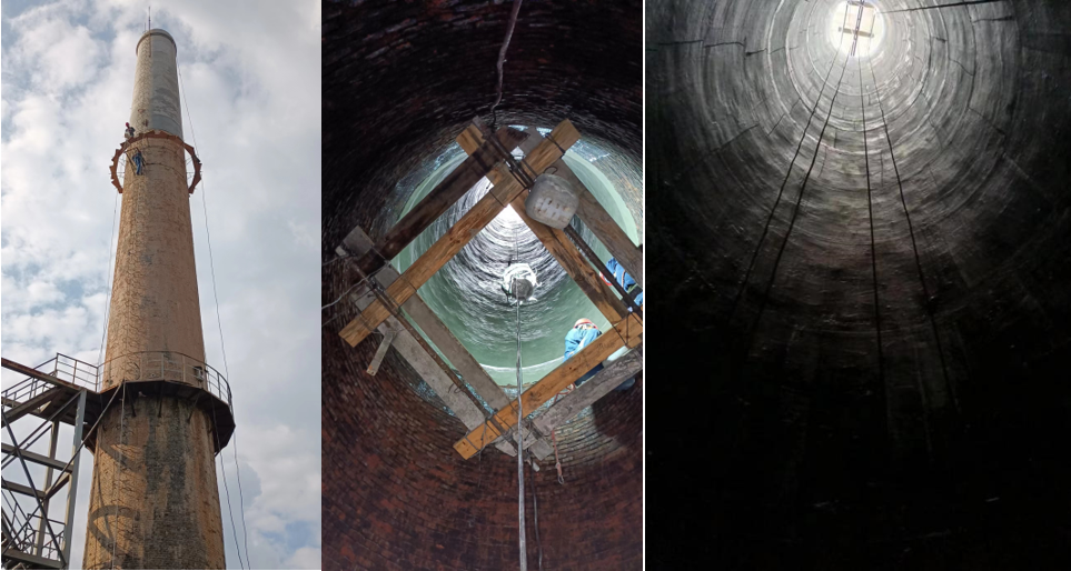 上海富晨耐高溫乙烯基樹脂應(yīng)用于舊煙囪改造