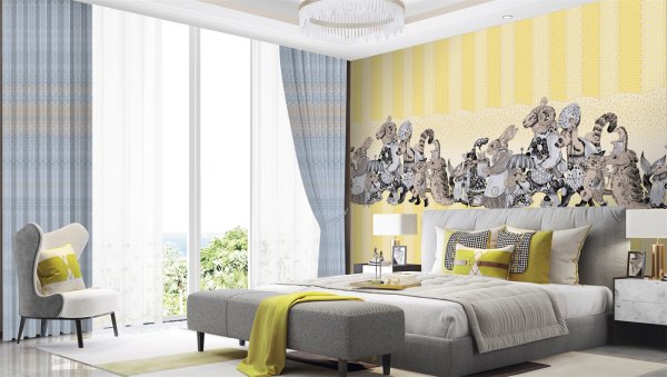 高精密獨(dú)幅提花背景墻布8-絡(luò)繹不絕