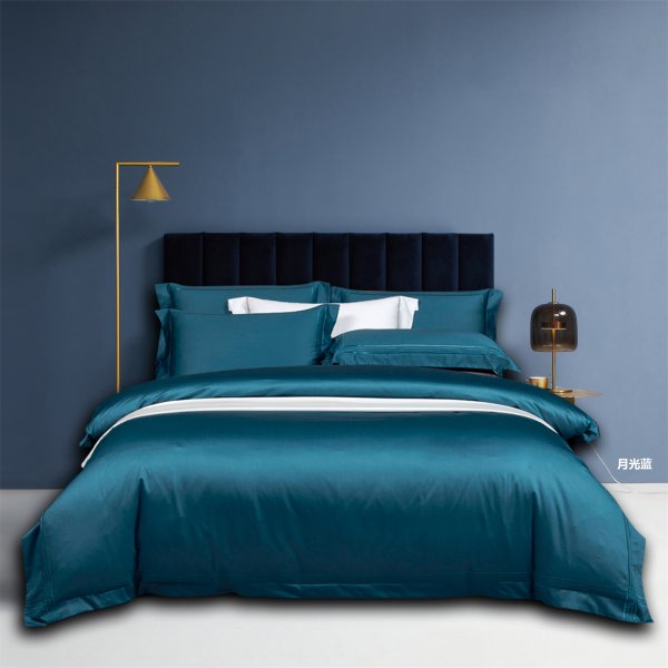 月光藍(lán)(進(jìn)口100支雙股棉),床上用品四件套