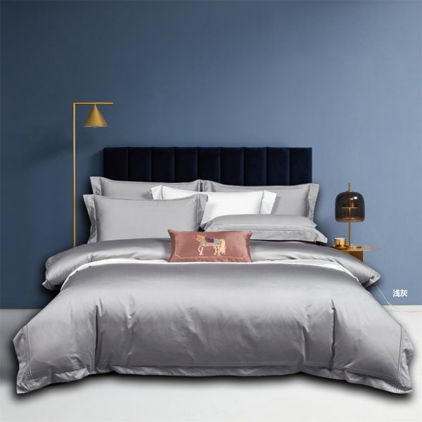 淺灰(進(jìn)口100支雙股棉),床上用品四件套