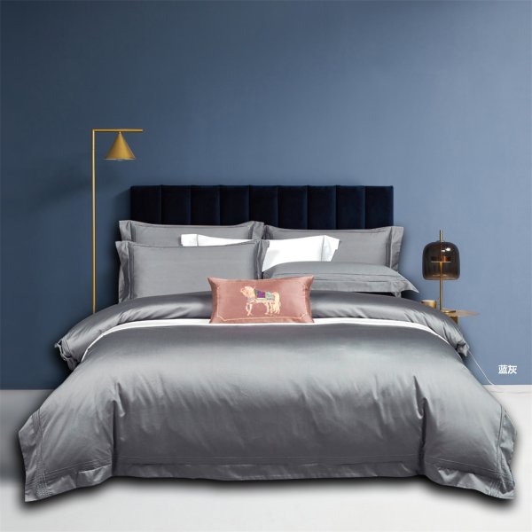 藍(lán)灰(進(jìn)口100支雙股棉),床上用品四件套