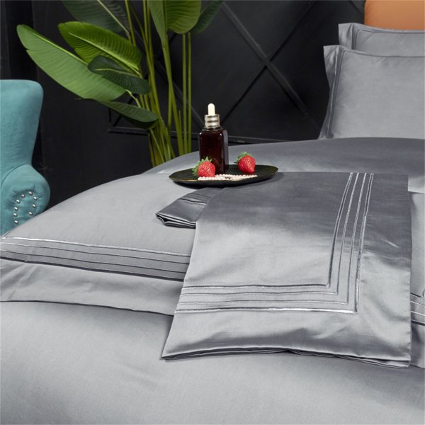 藍(lán)灰(進(jìn)口100支雙股棉),床上用品四件套