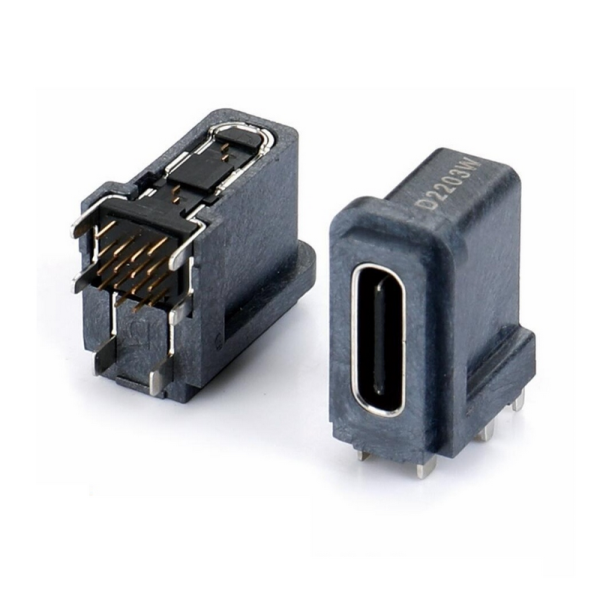 TYPE-C 母座 16Pin DIP側(cè)插 加防塵護(hù)套