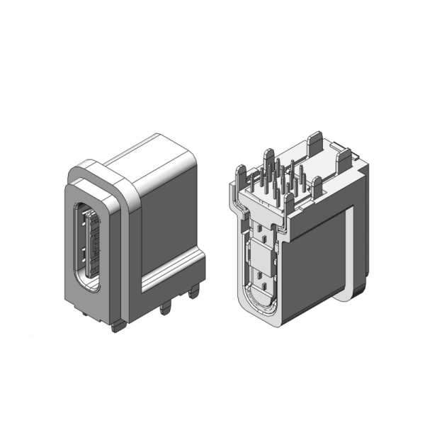 TYPE-C 母座 16Pin DIP側(cè)插 加防塵護(hù)套