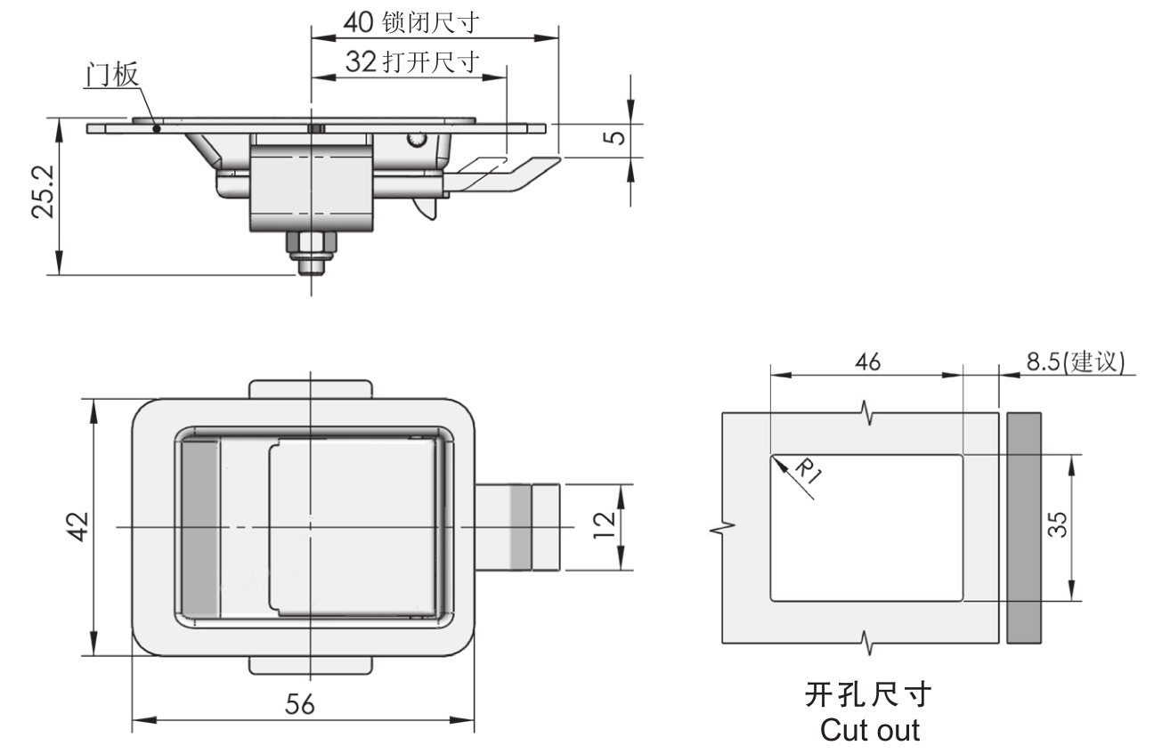 MS858-2B不锈钢锁