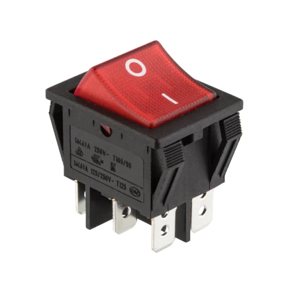 16A紅燈 6P大電流船型開關(guān)