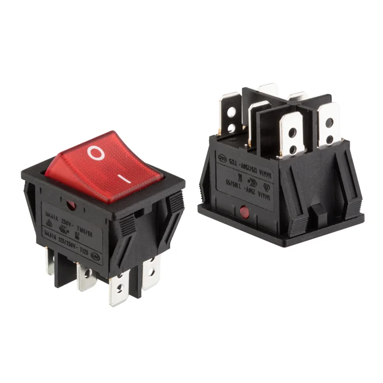 16A紅燈 6P大電流船型開關(guān)