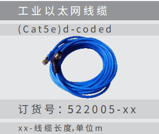 ?業(yè)以太?線纜 x x -線纜?度，單位m 訂貨號(hào) ：522005 - xx ( Cat5e)d - coded