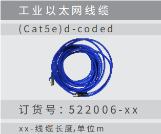 ?業(yè)以太?線纜 x x -線纜?度，單位m ( C a t5 e )d - c o d e d 訂 貨 號 ：522006- xx