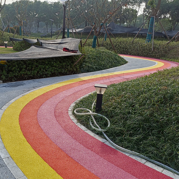 浙江嘉興海鹽公園彩虹塑膠跑道