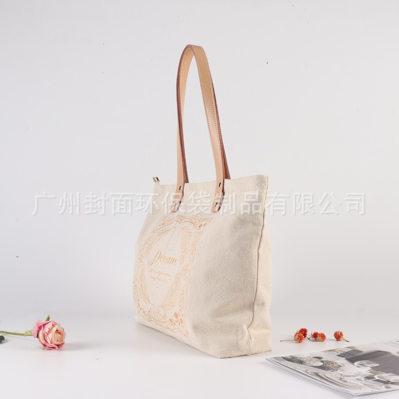 廣東批發創意刺繡棉布袋 時尚印花棉布手提袋 廣告購物手提袋工廠