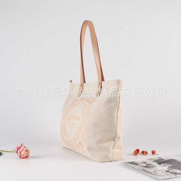 廣東批發創意刺繡棉布袋 時尚印花棉布手提袋 廣告購物手提袋工廠