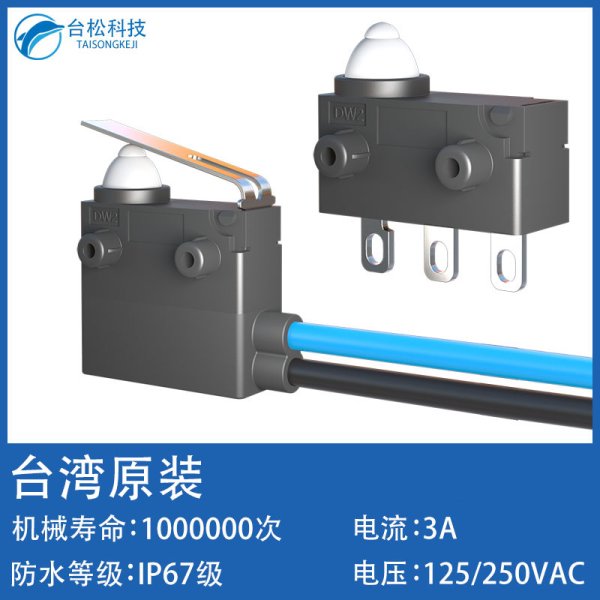 中國臺灣ZIPPY新巨防水微動開關DW2行程限位汽車尾門 充電槍開關