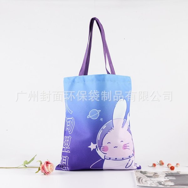 廠批發卡通數碼彩印帆布袋 印染手提布袋 公司培訓機構學生廣告袋