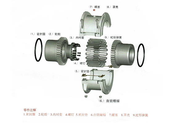 蛇形彈簧聯(lián)軸器,蛇簧聯(lián)軸器,蛇形彈簧聯(lián)軸器結構圖